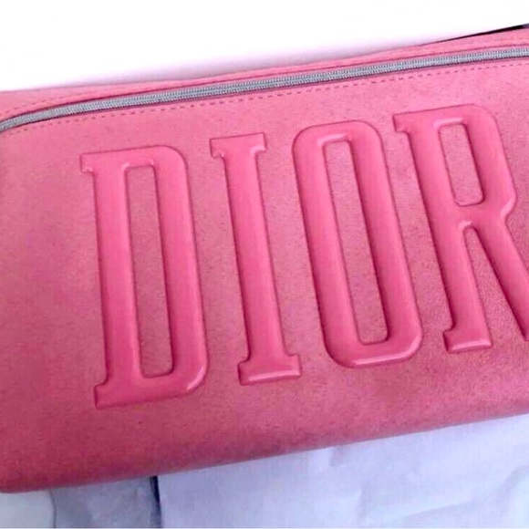 Christian Dior Other - Beauty Pink Cosmetic Makeup Bag Pouch Suede 100%